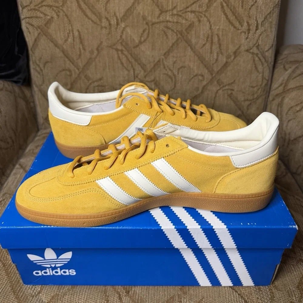 Adidas Handball Spezial Lace Up Mens 12.5 Yellow Sneakers Casual Shoes IF7088‎